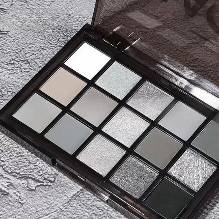 Smoky Black Eye Shadow Palette 15 Colors Black Gray Rose Eyeshadow Lasting Shimmer Eyes Makeup Dark Gothic Eye Shadow Plate