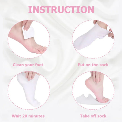 2 Pack Moisturizing Silicone Gel Socks for Dry Cracked Feet Nourishing Skin Lubricating Foot Care Massage Socks Manicure Tools