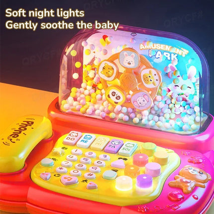 Electric Telephone Toy Cartoon Piano Music Light Activity Multifunctional Kid Musical Learning Toys for Children Christmas Gifts