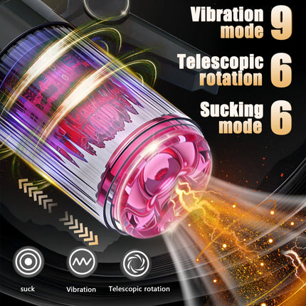 Male Automatic Masturbator Cup Penis Pump 7 Thrusting Rotating Vibrating Sucking Licking Modes Pussy Blowjob Sex Toys For Men