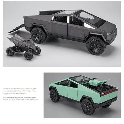 1:24  Pickup car Simulation Diecast Metal Alloy Model car Sound Light Pull Back Collection Kids Toy Gifts A545