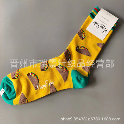 High Quality Fashionable Men's Mid-Calf Cotton Socks HappySocks New Arrival Suitable for All Seasons Swedish Design