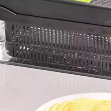 16 in 1 Handheld Slicers Dicers Graters, Multifunctional Vegetable Chopper Kitchen Food Tool with Container & Safety Guard