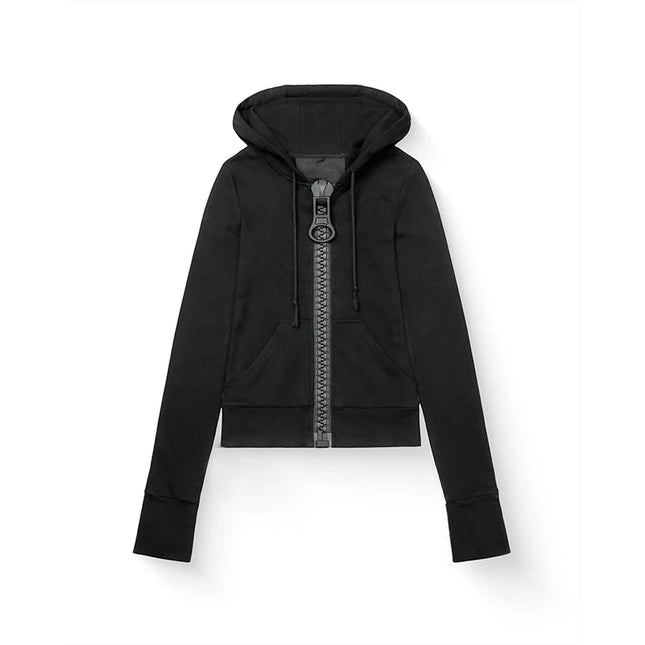spicy girls chic zipper hooded sweatshirt high street trendy retro fashion versatile zipper sweatshirt American style millennium