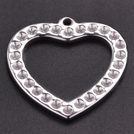 Breloque Metal Love Stainless Steel Flower Pendants For Jewelry Making Earrings Bracelets Headwear DIY Heart Charms Accessories