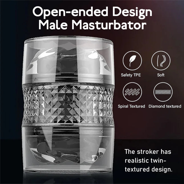 Double headed transparent Masturbation Sex Machines Realistic Vagina Real Pussy Blowjob Erotic Masturbators Cup Sex Toys for Men