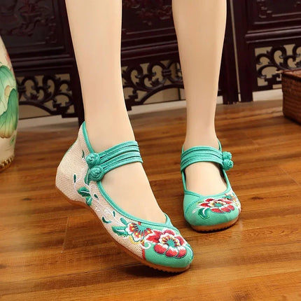 Casual Shoes for Women, Fashion Vintage Elegant Ethnic Style Embroidery Streetwear Chinese Style Women's Shoes, Summer New