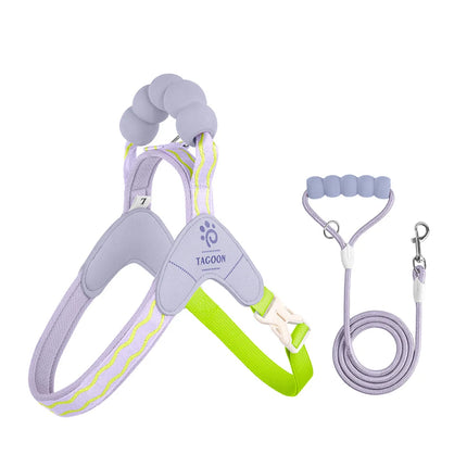 Fashion  Soft Dog Harness and Leash Set - Escape Proof Vest with Breathable Lining for Kittens Small Dogs Cats Puppy Walking