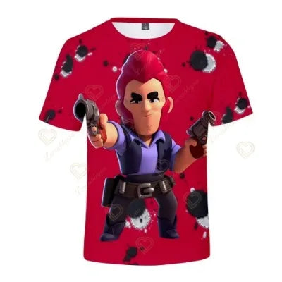 Anime T-shirt Children's Clothing Short Sleeve Tshirts Mico Kit Crow Leon Larry Lawrie Cartoon Kids T Shirts