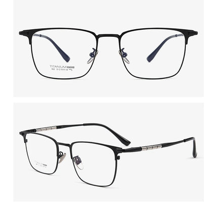 ZIROSAT 9009T Optical Glasses Pure Titanium Full-rim Frame Prescription Eyeglasses Rx Men Glasses for Male Eyewear