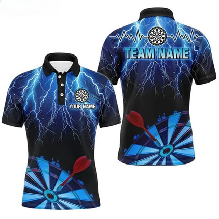 2026 Collar Button T-shirt 3D Dart Printed Men's Polo Shirt Fashionable Casual Sports Jersey Short Sleeved Dart Polo Shirt