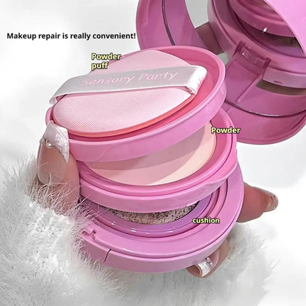 Two In One Cushion Matte Powder & Concealer Makeup Oil-Control Foundation Makeup Pore Invisible Concealer Long-Lasting Makeup