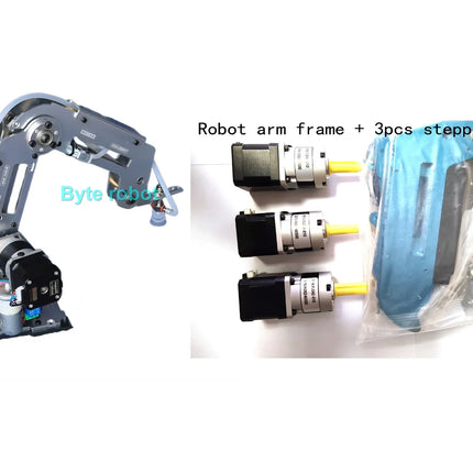 Full Metal Stepper Robot Arm 4 Aixs Mechanical Arm Bracket Sliding Table Unassembled Kit for Industrial Robot Model Stepper Claw