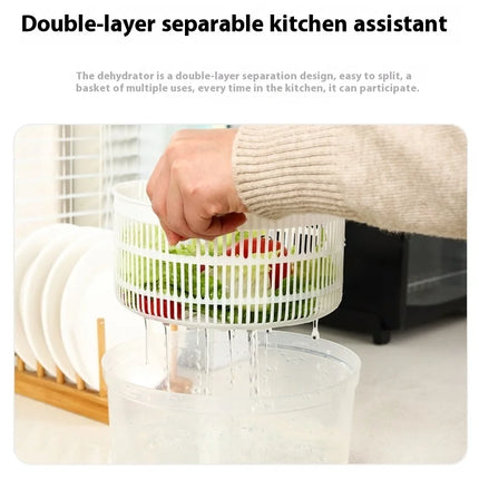 Multifunctional Household Manual Vegetable Dehydrator - Salad Spinner with Fruit, Lettuce Drain Basket | Home Kitchen Gadgets