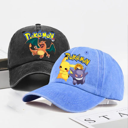 Pokemon Baseball Caps Pikachu Kawaii Anime Figures Sunshade Hats Summer Outdoor Parent-Child Sunhat Trendy Duck Tongue Cap Gift