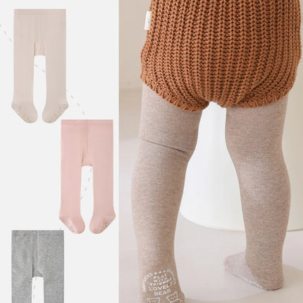 2026 New Spring Autumn 0 - 6Y Baby Girls Tights Solid Color Anti - Slip Sock Bottom Wide Crotch Seamless Leggings