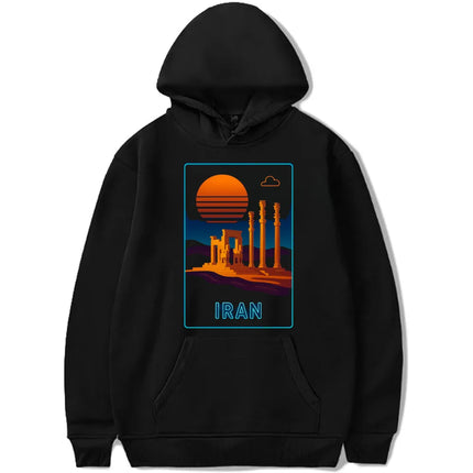 Lion and Sun Hoodies Women Iran  Kawaii Aesthetic Sweater Woman Kawaii Pullover Women's Clothing