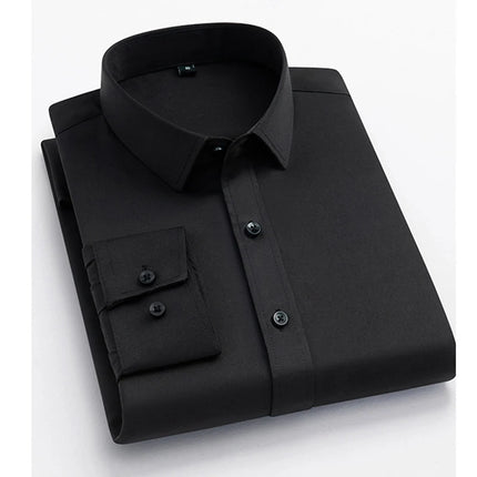 White shirt, men's long sleeved business dress shirt, ice silk sun protection, wrinkle resistance, non ironing, casual career