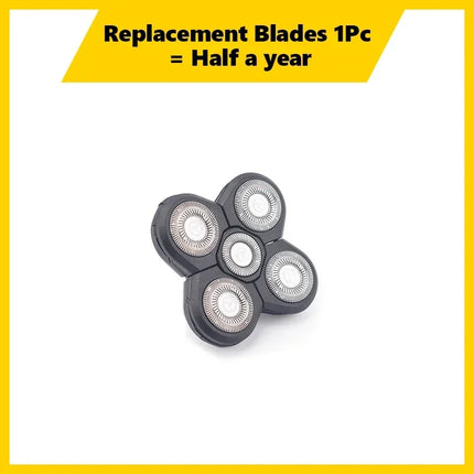 1PCS Replacement Shaver Head Electric Shaver 5D Independently 5 Cutter Floating Head Waterproof Stainless Steel Razor Blade