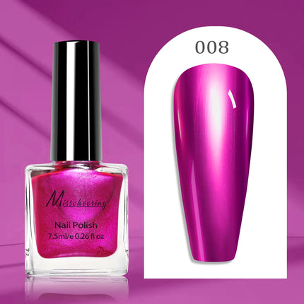 12 colors 7.5ml metal mirror nail polish semi-permanent topcoat nail polish LED gel varnish suitable for girls diy nail charm