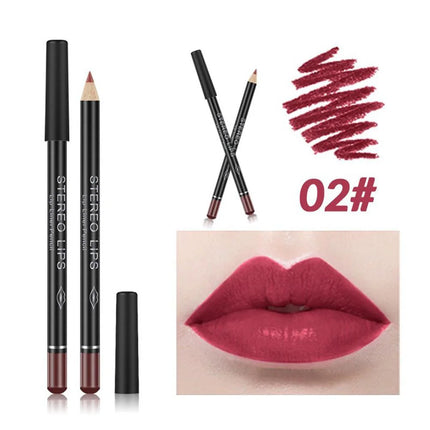 12PCS Matte Lip Liner Pencils Waterproof Long Lasting Pigments Smooth Colorful Nude Silk Lip Makeup