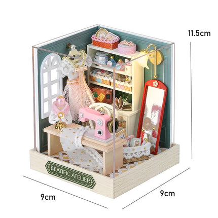 NEW DIY Wooden Book Nook Figurines Miniatures Doll House Kit 3D Puzzle Bookend for Friends Birthday Gifts Home Decor Crafts