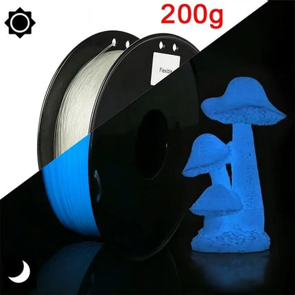 Flexible Filament Glow In The Dark TPU 1.75mm 1kg 500g 250g FDM 3D Printer Filament Luminous TPU Soft 95A Clear Blue Green