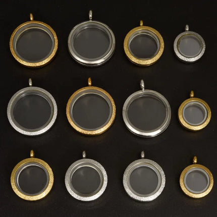 1Pc Stainless Steel Openable Glass Coin Bezel Cremation Urn Locket Pendant Round Reliquary Picture Medaillon кулон Jewelry