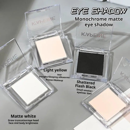 Monochrome Matte Eye Shadow Black White Lasting Eyes Makeup Natural Highlighter Powder For Delicate Eye Contouring Brightens