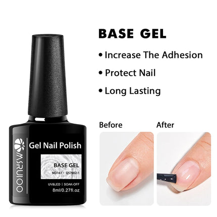MSRUIOO 8ml Base No-wipe Matte Top Coat Gel Nail Polish Long-Lasting Soak Off UV Gel Nail Supplies Manicure Nail Art Vernis