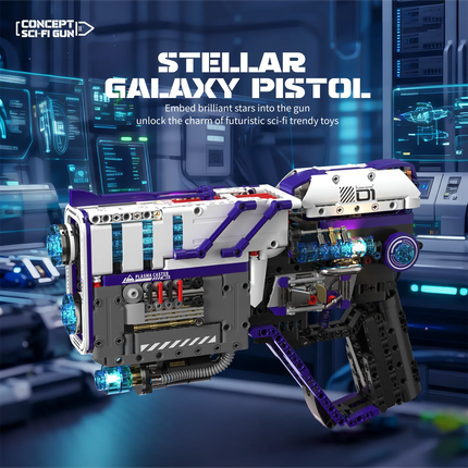 1334PCS Mechanical Gun with Lights Building Blocks Set, Toy Gun Desktop Ornament, Educational Model Building Toy, Birthday Gift