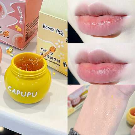 1Pcs Peach Jelly Lip Balm Clear Moisturizing Hydrating Reduce Lip Lines Honey Lip Oil Fruit Lipstick Lips Care Makeup Cosmetics