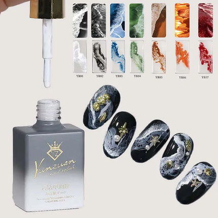 Wave Gel Nail Rapid Smudging Special Halo Dye Nail Art Bubble Hole Gel 7color for Marble Wave Nail Art for Nails Salon Manicure