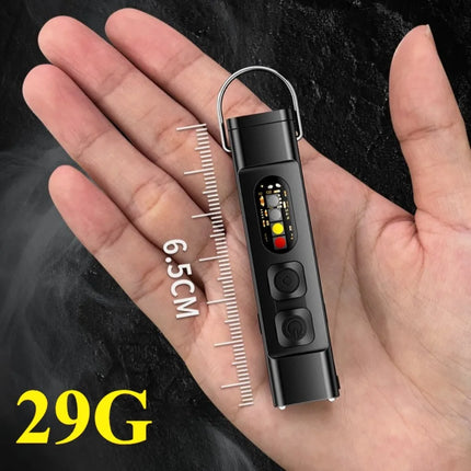 Mini Keychain LED Flashlight USB Rechargeable Waterproof Magnetic EDC Torch Pocket Light for Outdoor Camping Hiking Emergency