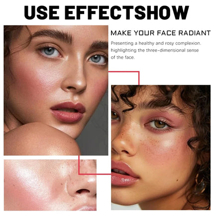 Multi-functional portable makeup palette, 7-color eyeshadow, contour, blush, highlighter all in one palette, easy to apply