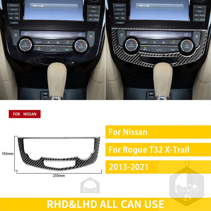 For Nissan X-Trail Rogue T32 2013-2021 Accessories Carbon Fiber Interior Car Door Instrument Cupholder Trim Sticker