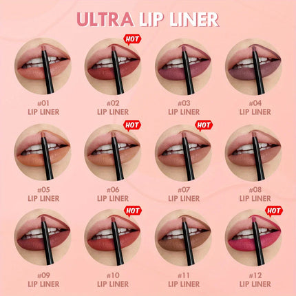Nude Matte Lip Liner Pencil Lipstick Tint Makeup Waterproof Lasting Non-stick Lipstick Lip Liner Cosmetic