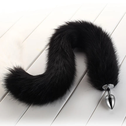 78cm Red Long Fox Tail Anal Plug Metal Butt Plug Prostate Massager Erotic Cosplay Accessories Adult Novelty Sex Toys For Couples