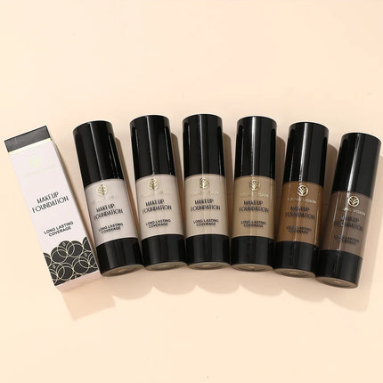 Long-Lasting Waterproof Liquid Foundation with Oil Control & Moisturizing, High Coverage Sweat-Resistant Concealer for Women,