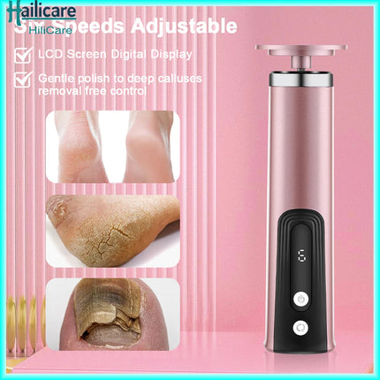 2-in-1 Electric Pedicure Foot Callus Remover Foot Care Electronic Foot Grinder & Replacement Sandpaper Dead Skin Pedicure Tool