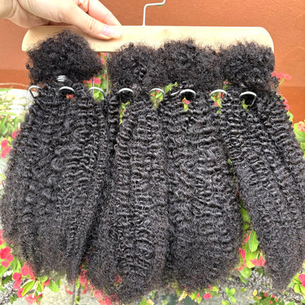 30g/Pack Natural 4C Afro Kinky Curly Human Hair Bulk Extensions No Weft for Permanent Micro Locs/Twists/Braids/Repair Locs