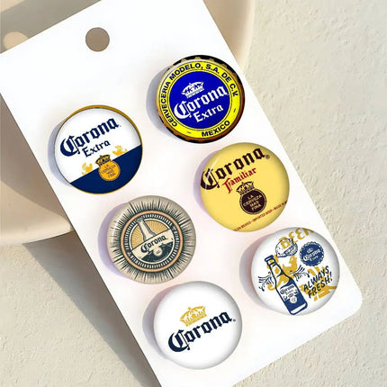 Logo C-Corona E-Extra Beer    32/44/58MM Customizable Button Pins Cute Funny Creative Badge Jewelry Decor Gifts For Friends
