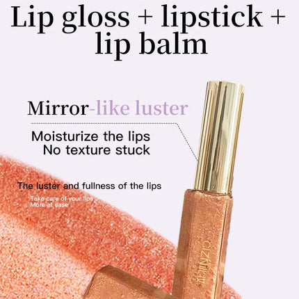 Cizn Galaxy Qin Lip Gloss Moisturizing and Long-Lasting Fine Shimmer Plumping Lip Gloss Mirror-Like Water Gloss Daily Lipstick Cosmetics Same Style as Girl Groups