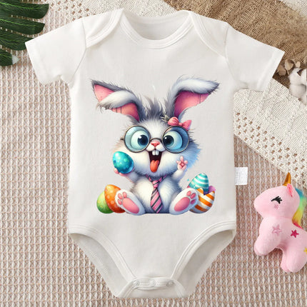 100% Cotton Bodysuit Happy Easter The Cool Rabbit Print Onesie Comfortable Cloths for Baby Jumpsuit for 0 To 12 Months Newborn