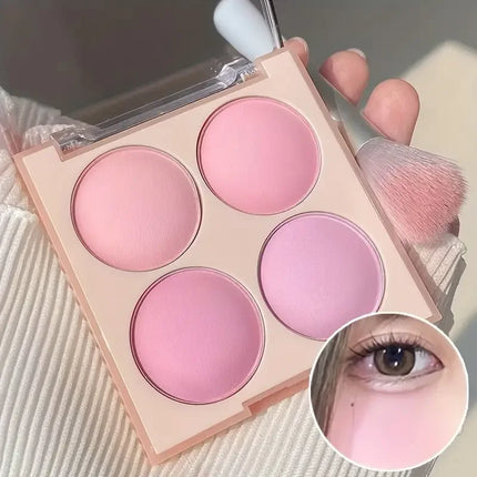 Korean four-color blush,ice cream color,low-saturation pink/blue/purple,naturally brightening & contouring,perfect holiday gift
