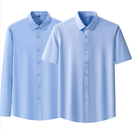 No-Iron Anti-Wrinkle 8XL New Fabric 50% Bamboo Fiber 46%Polyester 4%Spandex Men Shirts Long Sleeve Business work shirt Soft Cozy