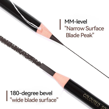 12PCS High Quality Pull Eyebrow Pencil Black Leather Makeup Wild Line Eyebrow Pencil Waterproof Hard Core Flat Head Pencil