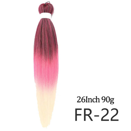 Pre-stretched long braided hair 26-inch crochet braided hair synthetic African Ombre giant Xpression braided hair