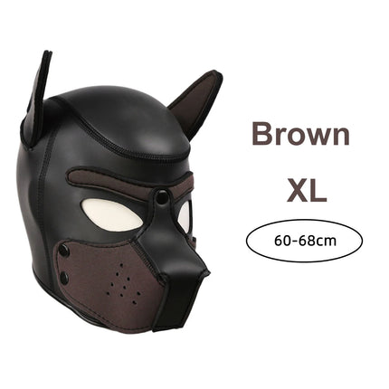 XL Size Brand New Large Size Puppy Cosplay Padded Rubber Full Head Hood Mask With Ears For Women Dog Role Play Dog Headgear