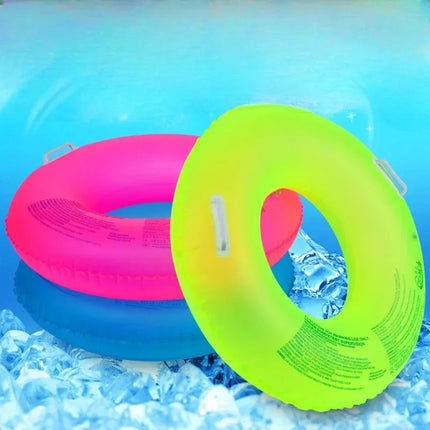 Summer Pool Fluorescent Inflatable Toys Outdoor Swimming Ring Color Random Beach Swimming Floating Water Toys for Kids Adults